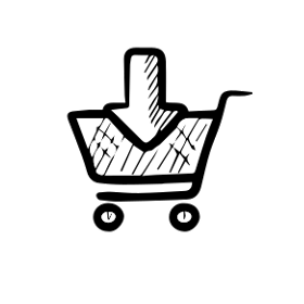gestão de vendas: ícone de carrinho de compras